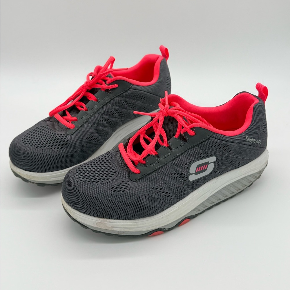 Skechers Charcoal and Neon Pink Women's Sneakers